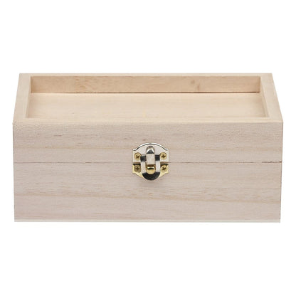 Gray Urban Crafter Paulownia Ridged Lid Box 15 x 9 x 6cm Boxes