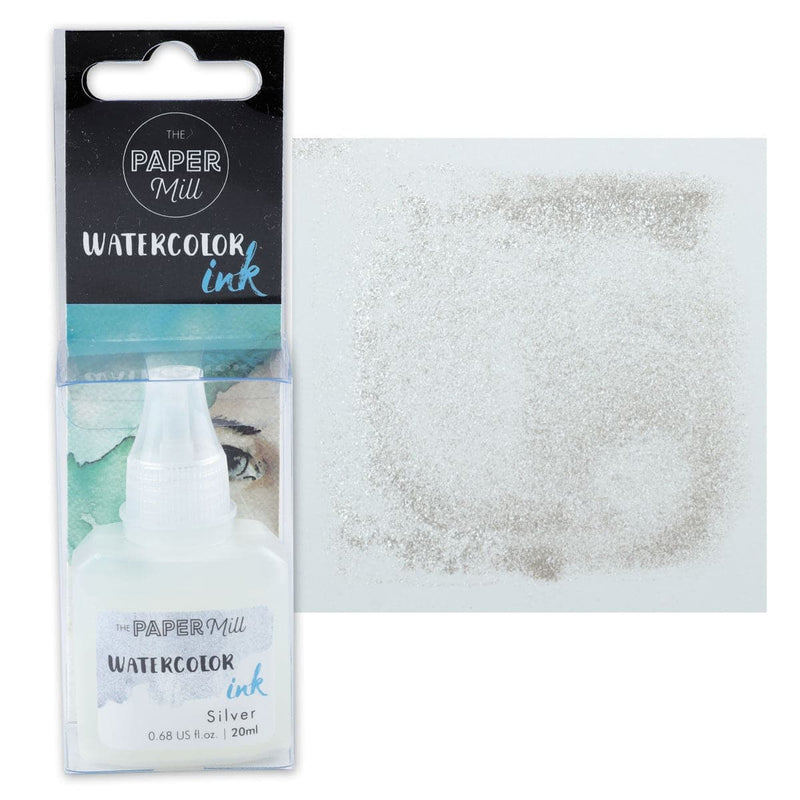 Light Gray The Paper Mill Watercolour Ink Silver 20ml Inks