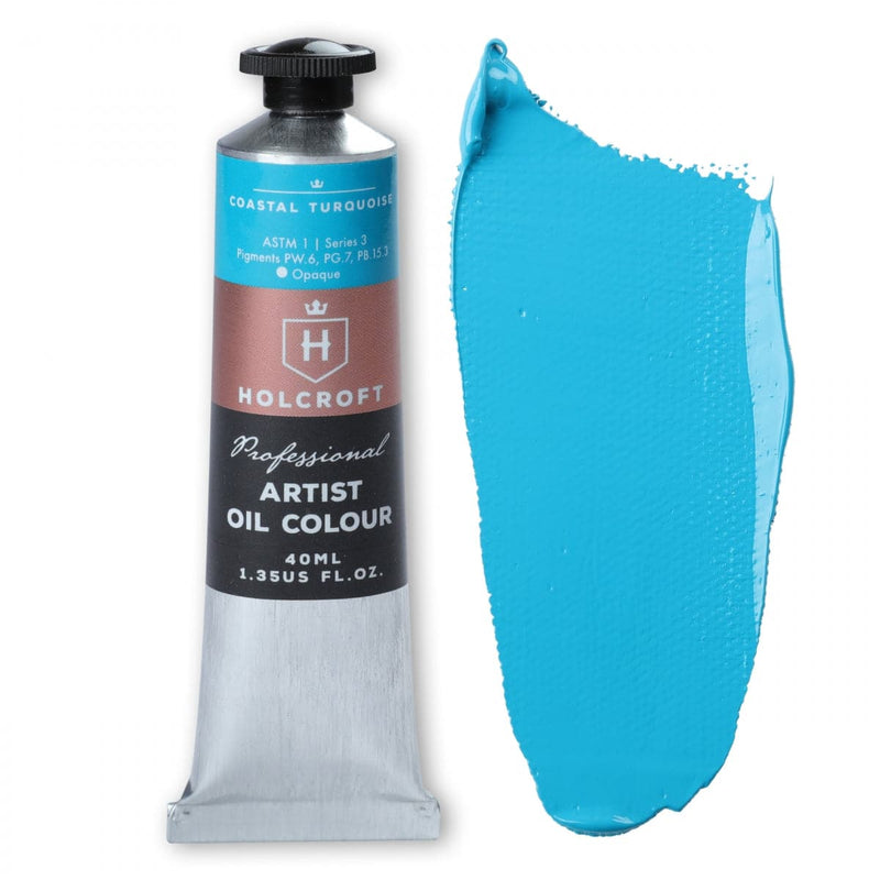 Dark Turquoise Holcroft Artist Oil Paint CoastalTurquoise S3 40ml Oil