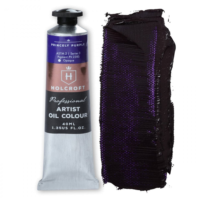 Black Holcroft Artist Oil Paint Princely Purple S3 40ml Oil