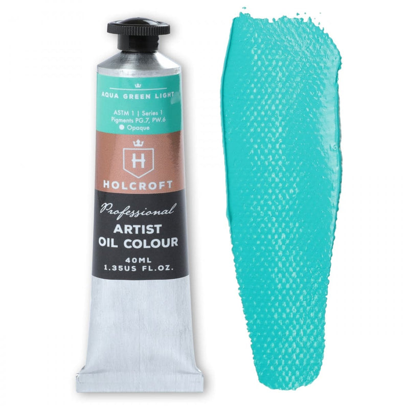 Medium Turquoise Holcroft Artist Oil Paint 40ml-AquaGreenLight S1 Oil