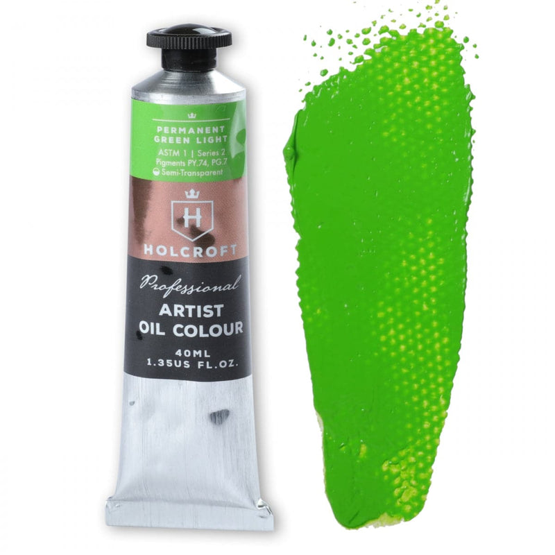 Lime Green Holcroft Artist Oil Paint Perm Green Light S2 40ml Oil
