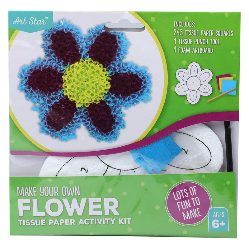 Steel Blue Tissue Paper Activity Kit - Flower Kids Craft Kits
