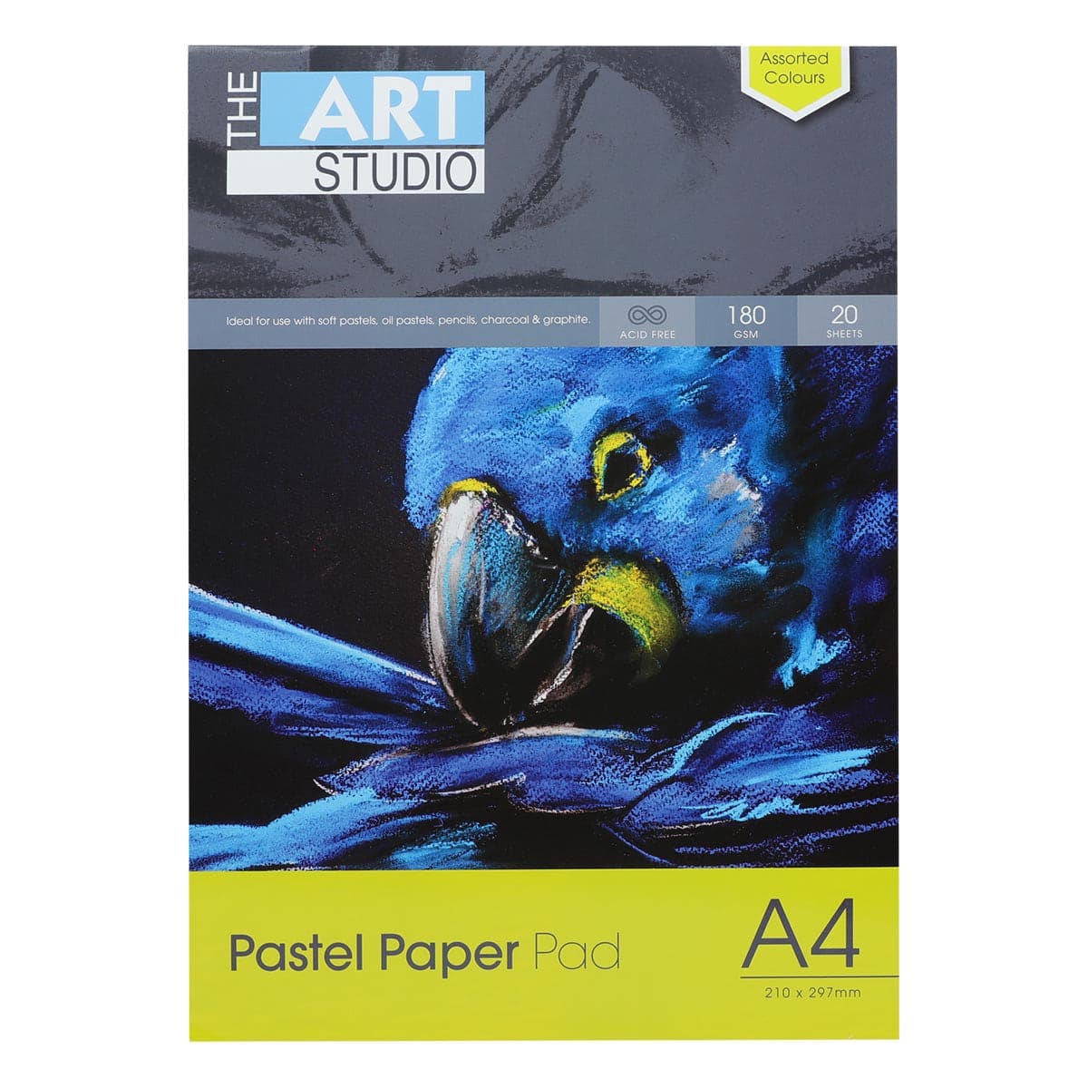 Steel Blue The Art Studio A4 180gsm Pastel Paper Pad Assorted Colours 20 Sheets Pastels Pads
