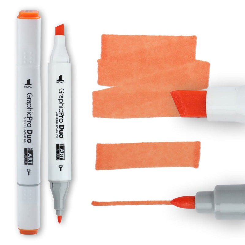 White Smoke The Art Studio GraphicPro Duo Marker Orange Pens and Markers