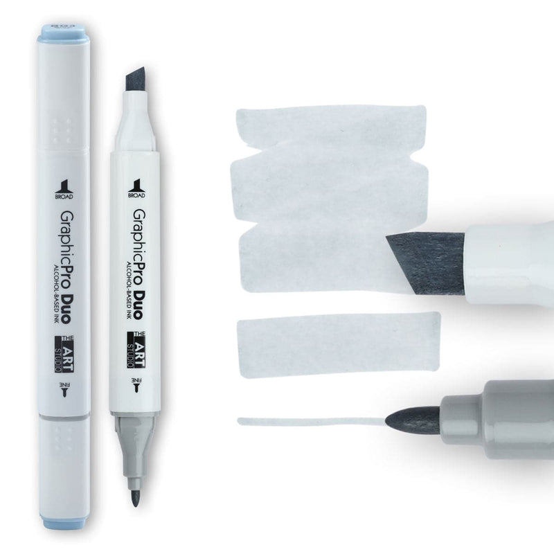 Light Gray The Art Studio GraphicPro Duo Marker Blue Grey 3 Pens and Markers