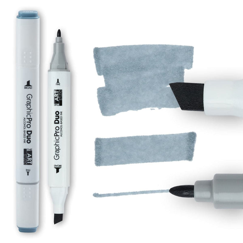 Dark Gray The Art Studio GraphicPro Duo Marker Blue Grey 7 Pens and Markers