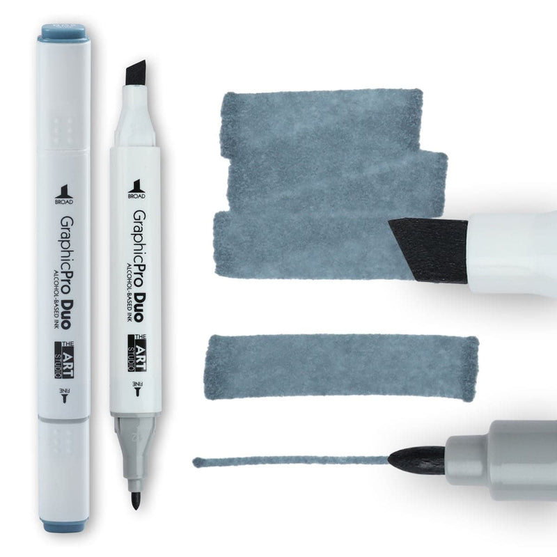 Slate Gray The Art Studio GraphicPro Duo Marker Blue Grey 9 Pens and Markers