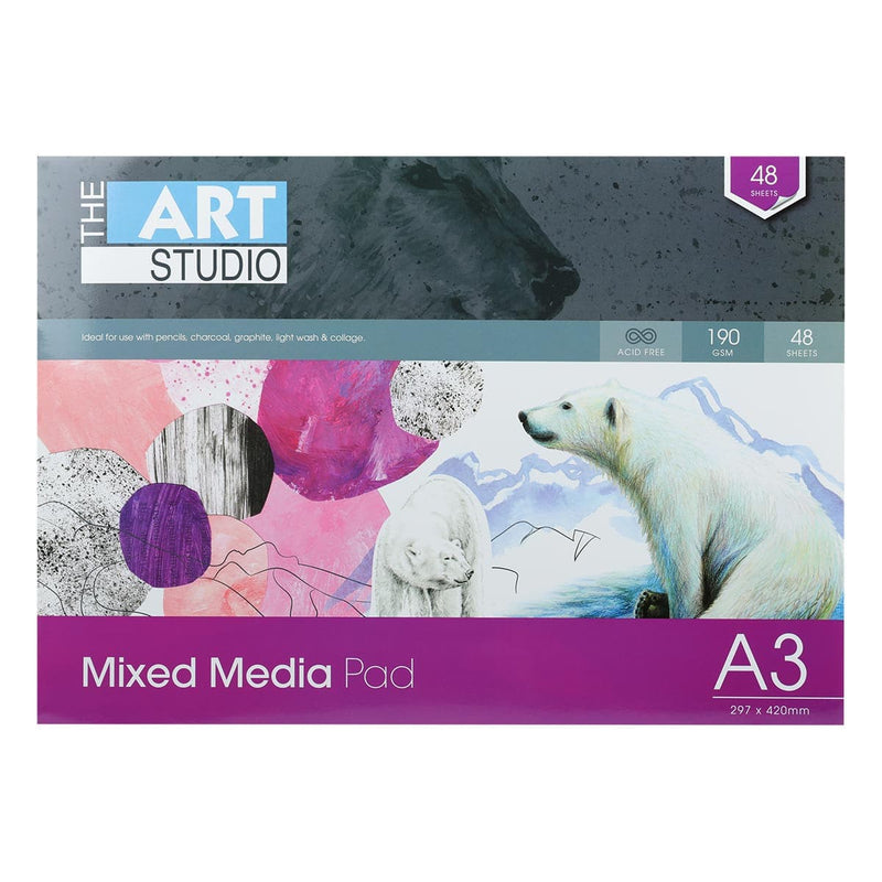 Pale Violet Red The Art Studio Mixed Media 190gsm A3 48 Sheets Pads