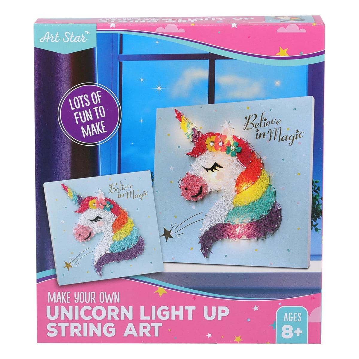 Art Star Make Your Own Unicorn Light Up String Art Kit