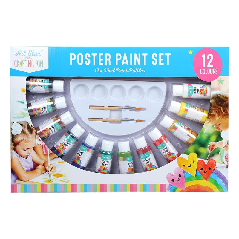 Lavender Art Star Poster Paints & Brush Set 15 Pieces Kids Painting Sets