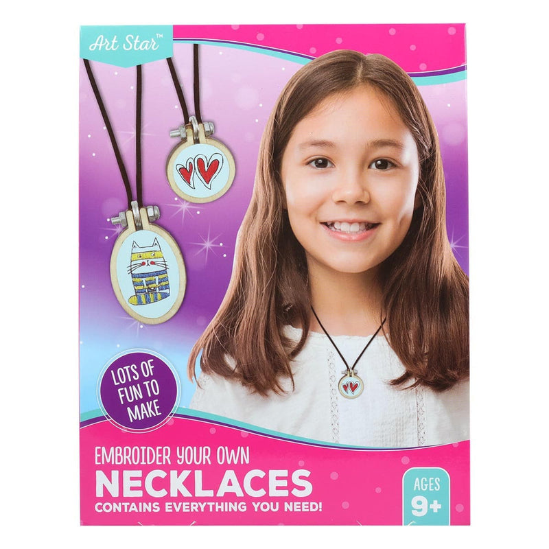 Ghost White Artstar MYO Embroidery Necklaces Makes 2 Kids Craft Kits