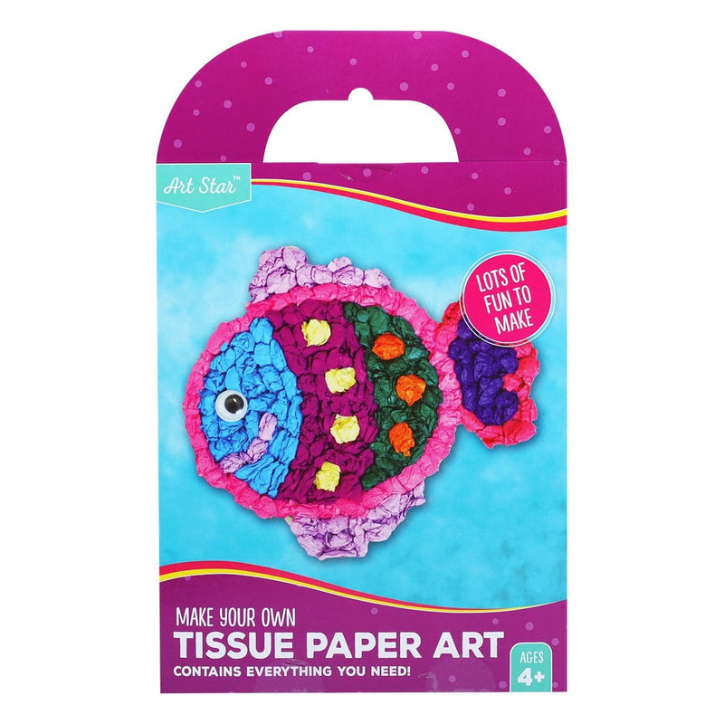 Medium Turquoise Art Star Make Your Own Fish Tissue Paper Art Kids Craft Kits