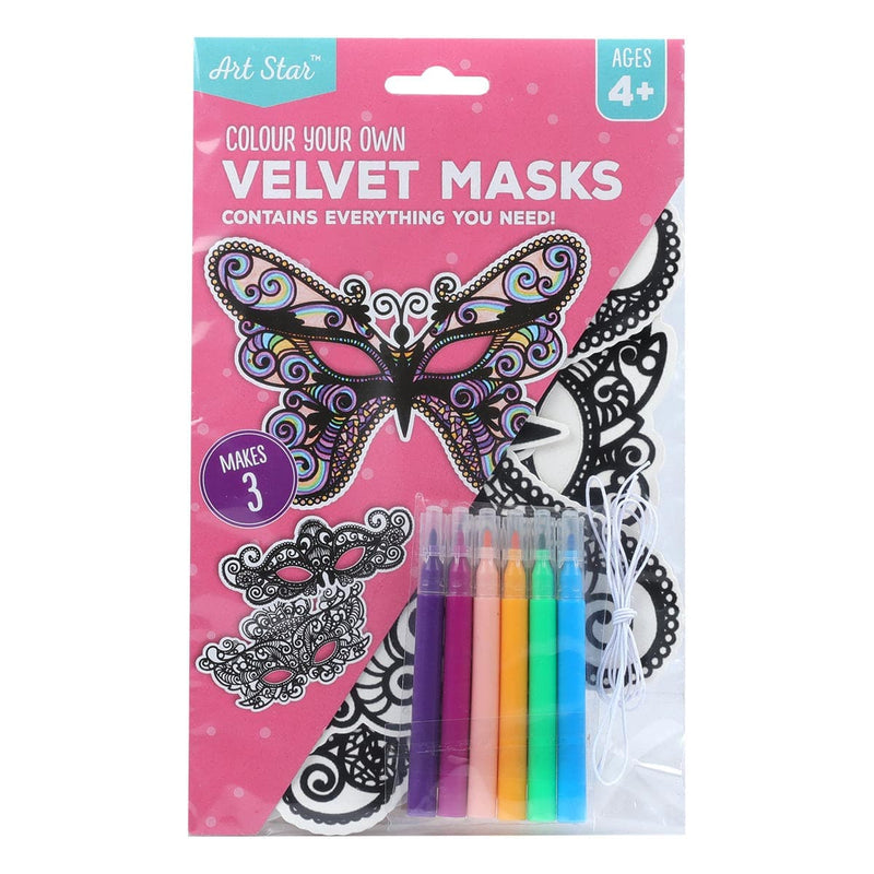 Pale Violet Red Artstar DYO Velvet Masks Makes 3 Kids Craft Kits