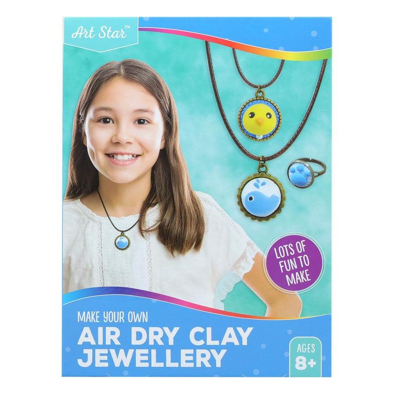 Cornflower Blue Art Star Make Your Own Air Dry Clay Jewellery Bird Makes 3 Kids Craft Kits