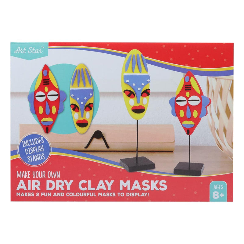 Maroon Art Star Make Your Own Air Dry Clay Tribal Masks Makes 2 Kids Craft Kits