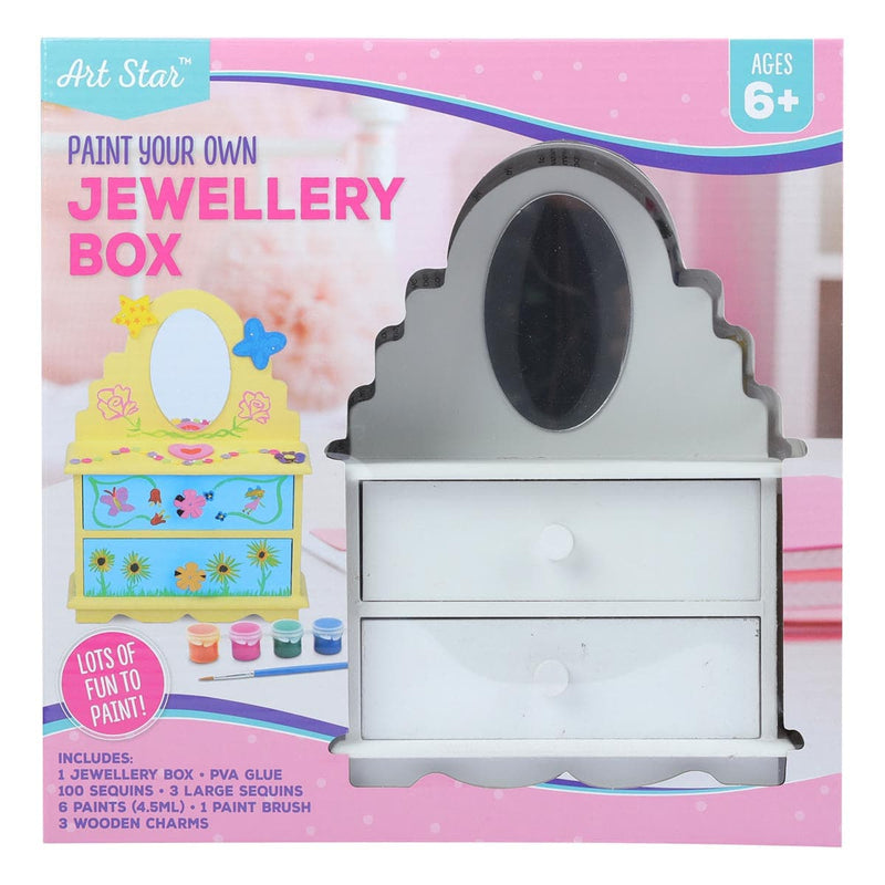 Light Gray Art Star Paint Your Own Jewellery Box Kids Craft Kits
