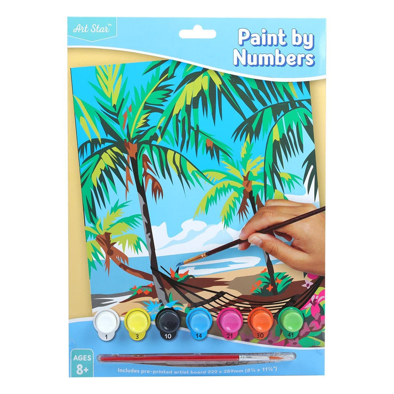 Light Sky Blue Art Star Paint By Number Small Tropical Island Kids Craft Kits