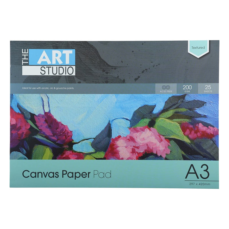 Sky Blue The Art Studio Canvas Textured Paper Pad A3, 200gsm (25 Sheets) Pads