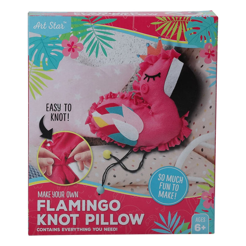 Brown Art Star Make Your Own Flamingo Knot Pillow Kit Kids Craft Kits