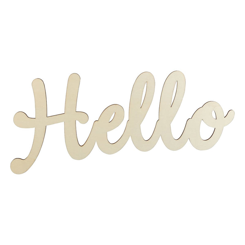Light Gray Urban Crafter Plywood Hello Sign 45 x 20cm Objects