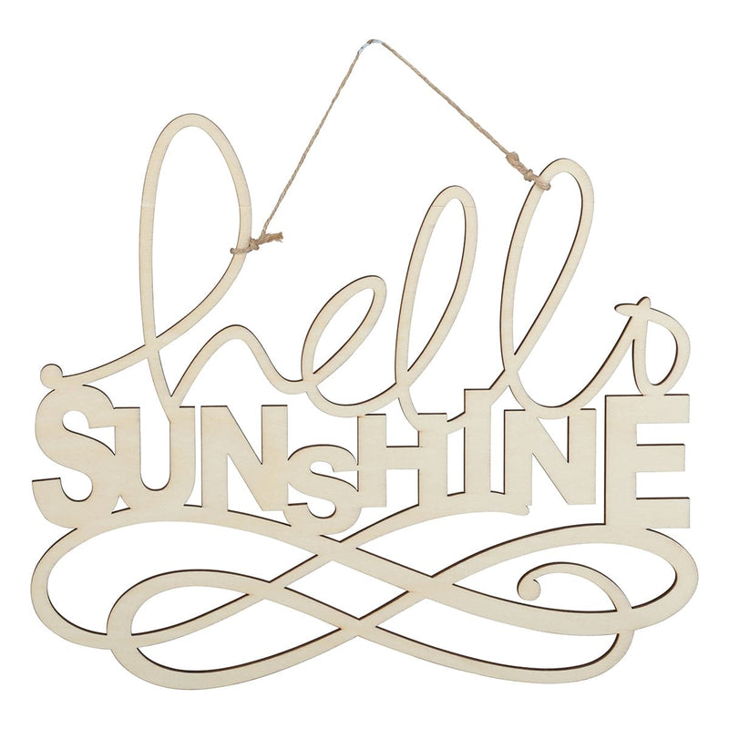 Antique White Urban Crafter Plywood Hello Sunshine Hanging Sign Objects