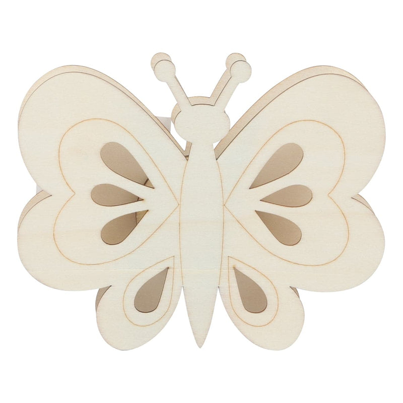 Light Gray Urban Crafter Light Up Plywood Butterfly with LED Light Light Up
