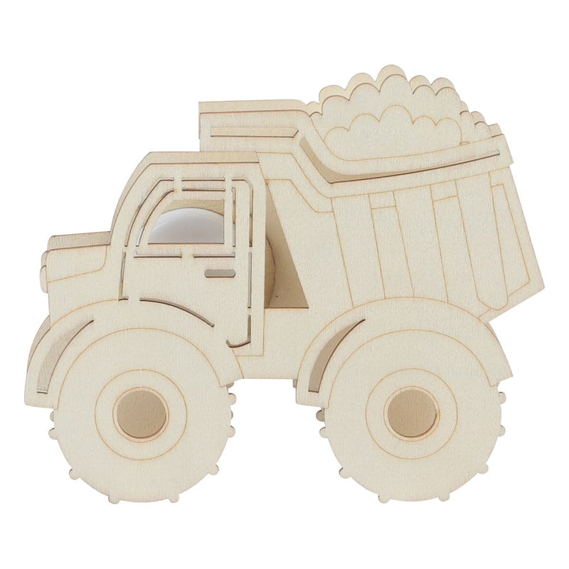 Light Gray Urban Crafter Light Up Plywood Tip Truck with LED Light Light Up