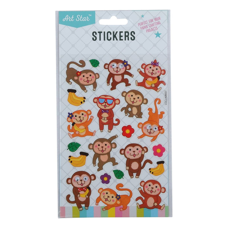 Gray Art Star Wiggle Eye Stickers - Monkey Around Kids Stickers