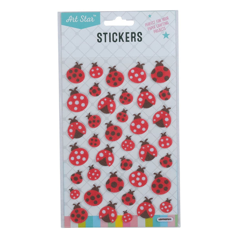 Maroon Art Star Felt Stickers - Ladybugs Kids Stickers