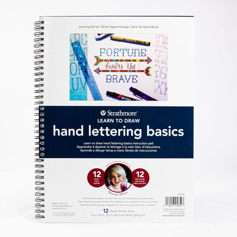 Black Strathmore Learning Series - Hand Lettering Basics-12 Sheets Pens and Markers