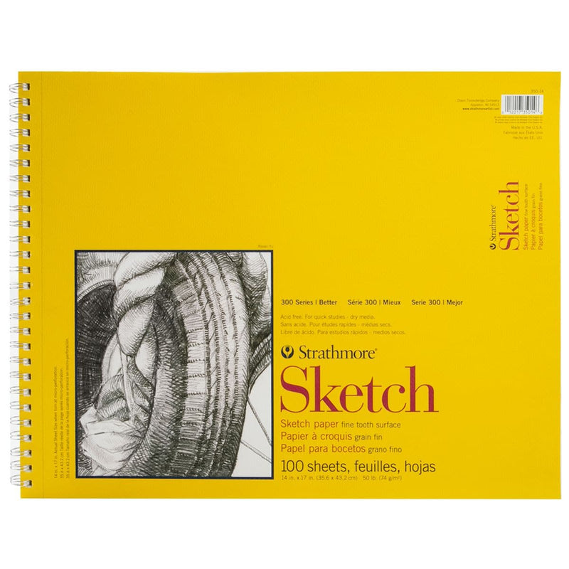 Gold Strathmore Sketch Spiral Paper Pad 14"X17" - 100 Sheets Pads
