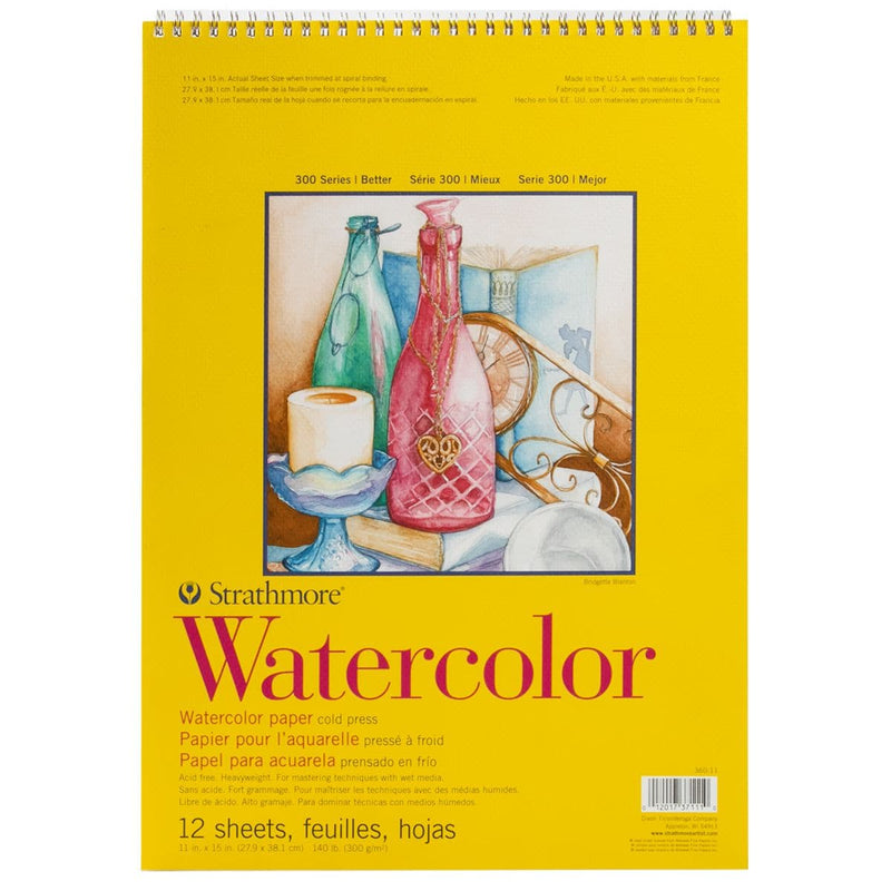 Gray Strathmore Watercolor Spiral Paper Pad 11"X15" - 12 Sheets Pads