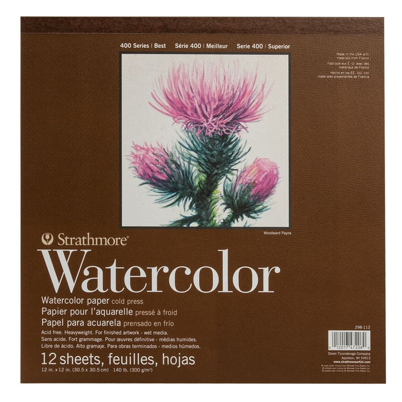 Dark Olive Green Strathmore Watercolor Paper Pad 12"X12" - 12 Sheets Pads