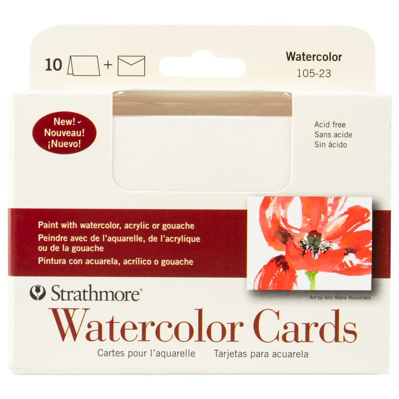 Strathmore Cards & Envelopes 3.5"X4.875" 10/Pkg Watercolor