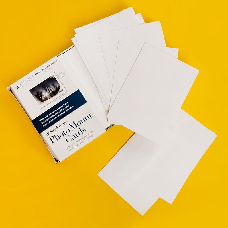 Orange Strathmore Cards & Envelopes 5"X6.875" 50/Pkg - White W/Decorative Emboss Frame Cards and Envelopes