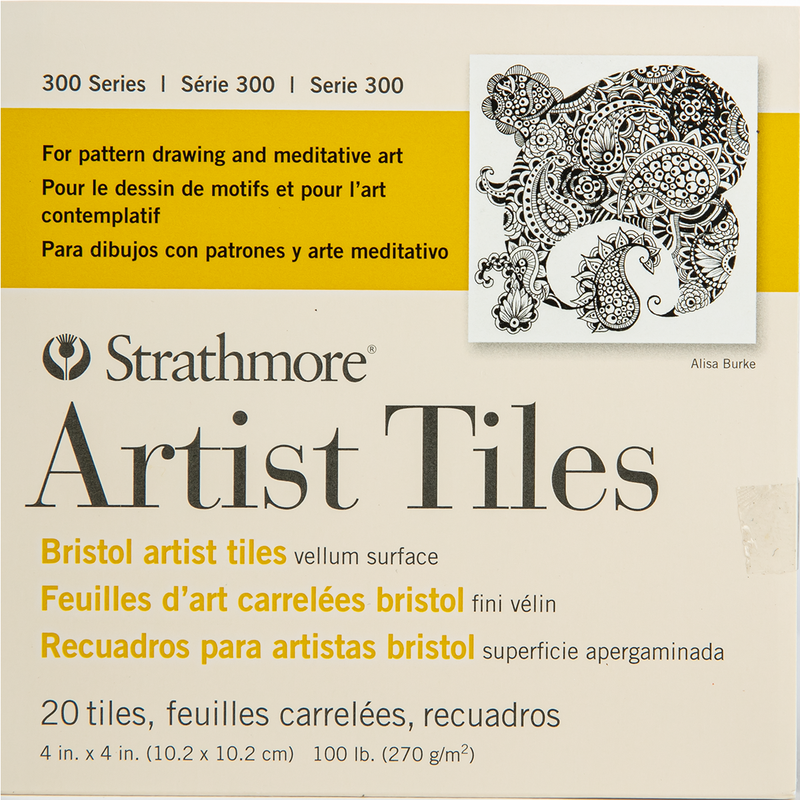 Light Gray Strathmore Artist Tiles 4"X4" 20/Pkg - Bristol Vellum Pads