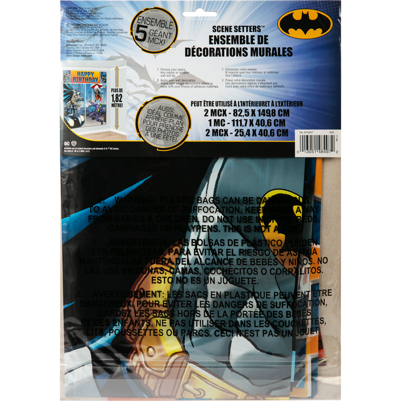 Gray Batman Scene Setter (5 Piece) Party Supplies