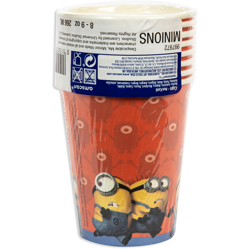 Light Gray Minions 266ml Paper Cups Party Supplies