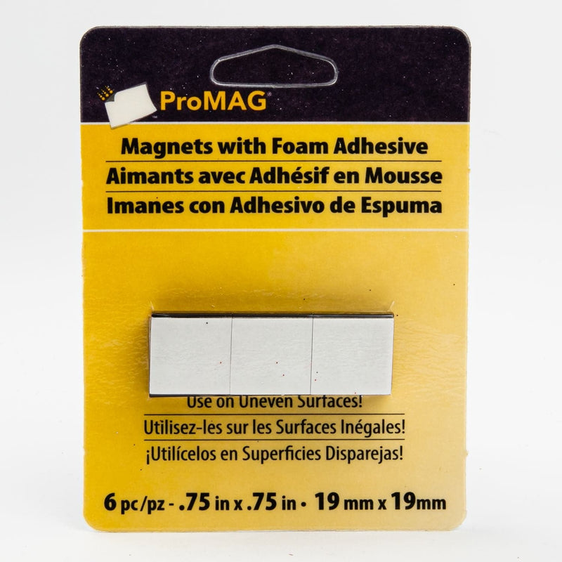 Goldenrod ProMag Square Magnets W/Foam Adhesive 19mm 6 Pieces Felt