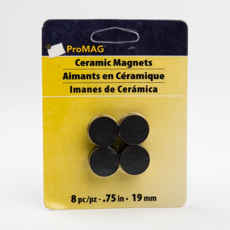 Goldenrod ProMag Round Ceramic Magnets 19mm 8 Pieces Magnets