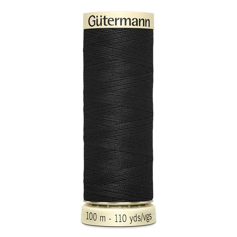 Dark Slate Gray Gutermann Sew-All Polyester Sewing Thread 100mt - 000 - Black Sewing Threads