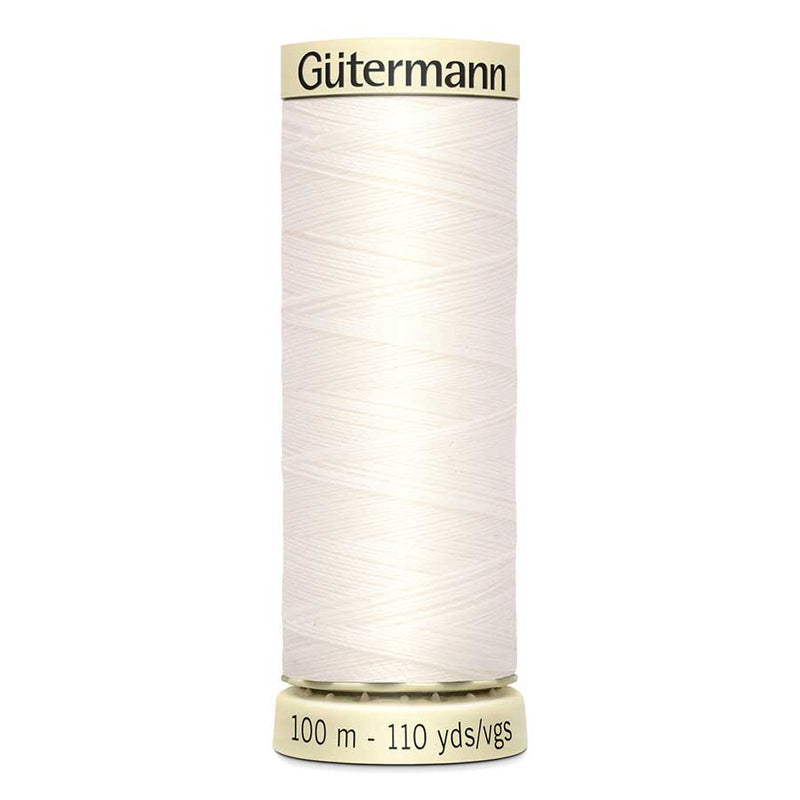 Antique White Gutermann Sew-All Polyester Sewing Thread 100mt - 111 - Off White Sewing Threads