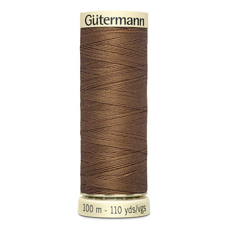 Dark Olive Green Gutermann Sew-All Polyester Sewing Thread 100mt - 124 - Light Brown Sewing Threads