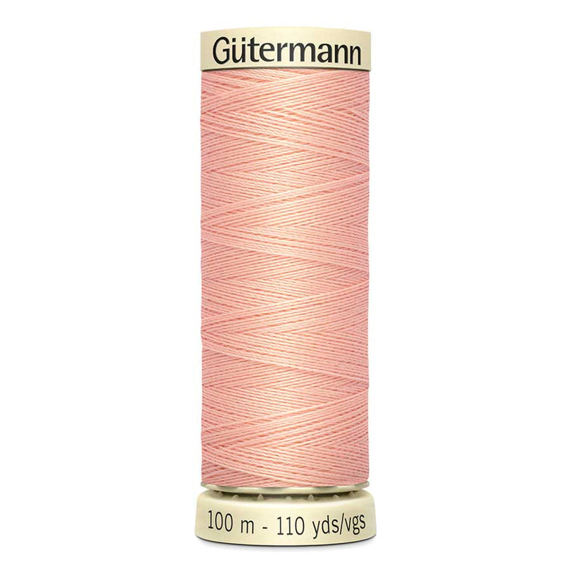 Light Pink Gutermann Sew-All Polyester Sewing Thread 100mt - 165 - Peach Sewing Threads