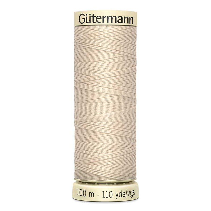 Light Gray Gutermann Sew-All Polyester Sewing Thread 100mt - 169 - Natural / Cream Sewing Threads