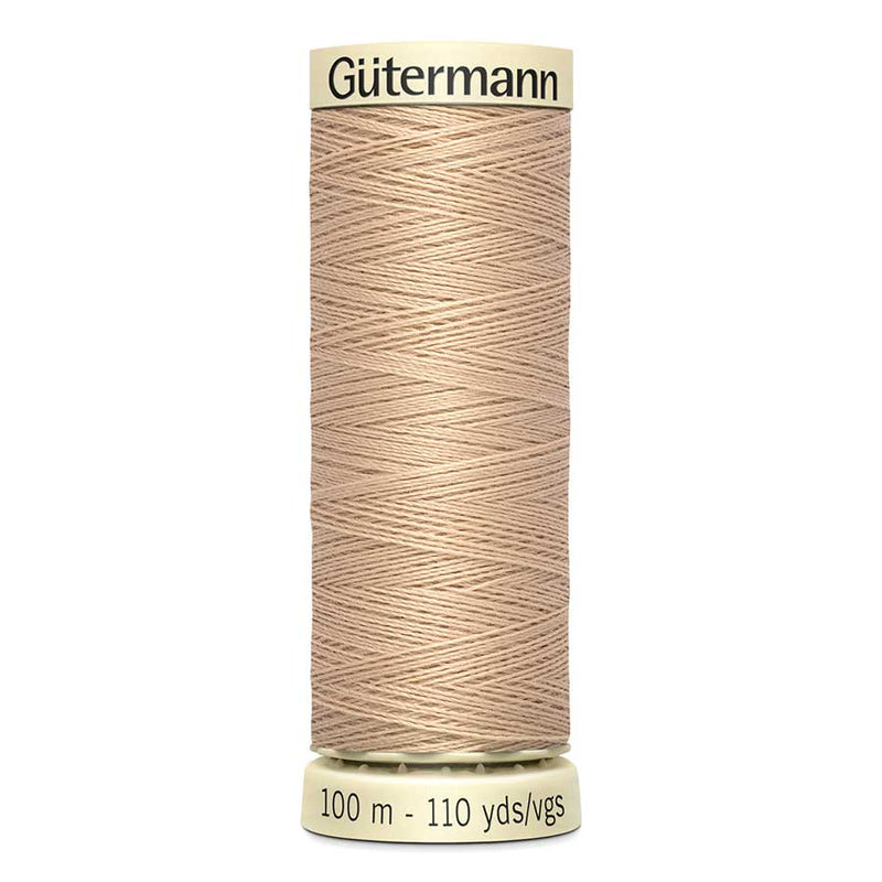 Tan Gutermann Sew-All Polyester Sewing Thread 100mt - 170 - Dark Cream Sewing Threads