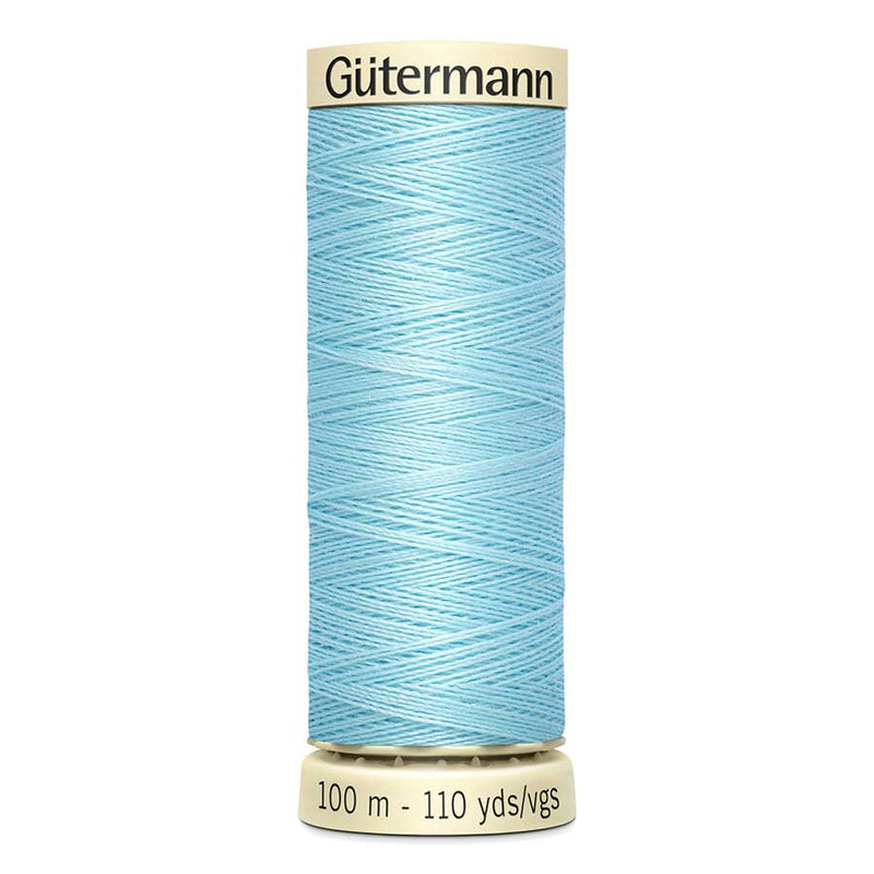 Sky Blue Gutermann Sew-All Polyester Sewing Thread 100mt - 195 - Pale Blue Sewing Threads