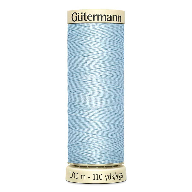 Light Steel Blue Gutermann Sew-All Polyester Sewing Thread 100mt - 276 - Pale Blue Sewing Threads