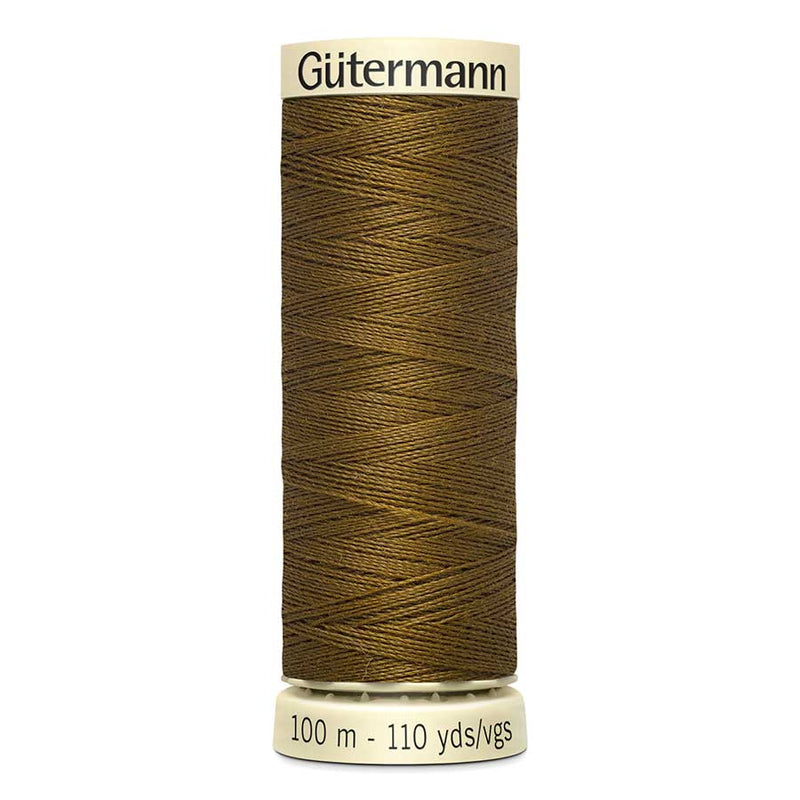 Dark Olive Green Gutermann Sew-All Polyester Sewing Thread 100mt - 288 - Mid Brown Sewing Threads
